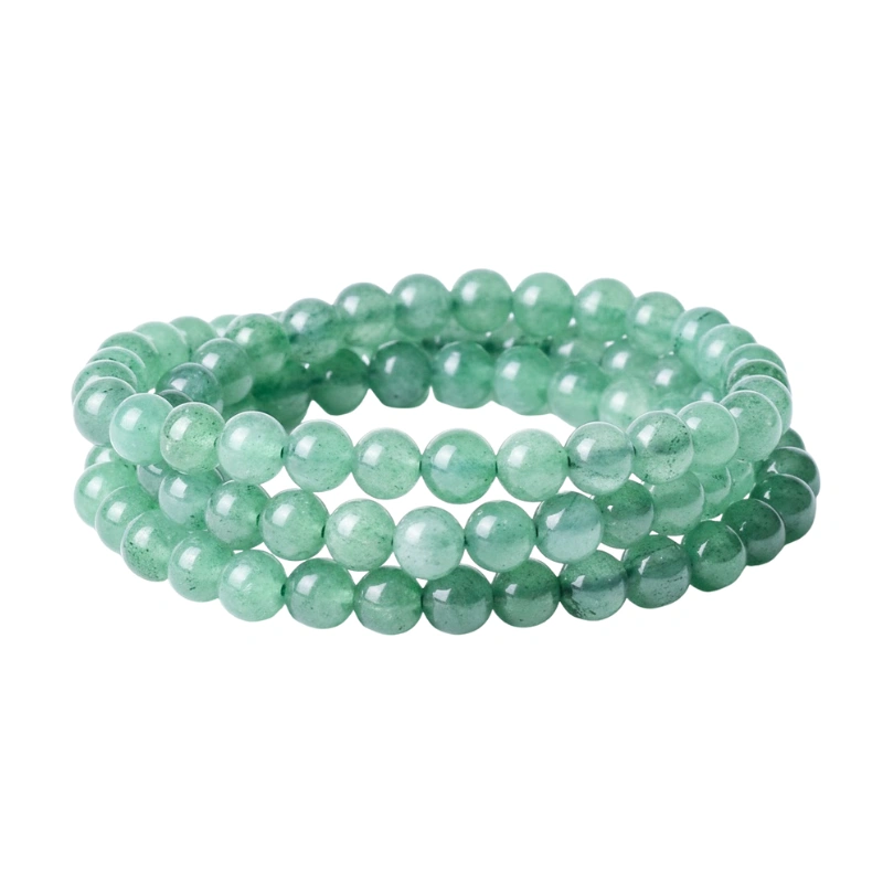 Green Strawberry Quartz Triple-Strand Bracelet