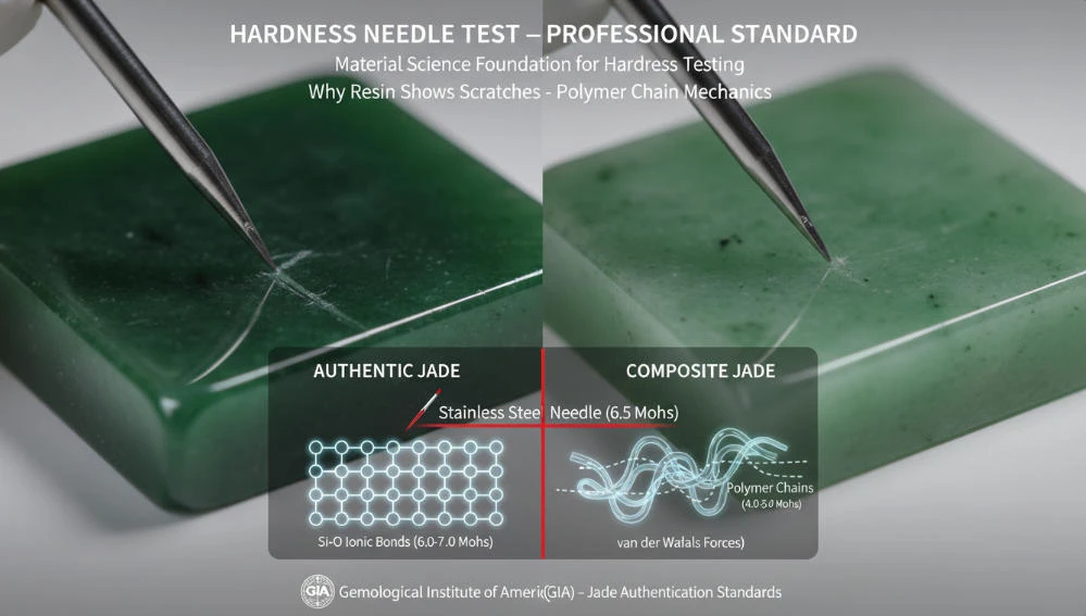 HARDNESS NEEDLE TEST for pressed fake jade