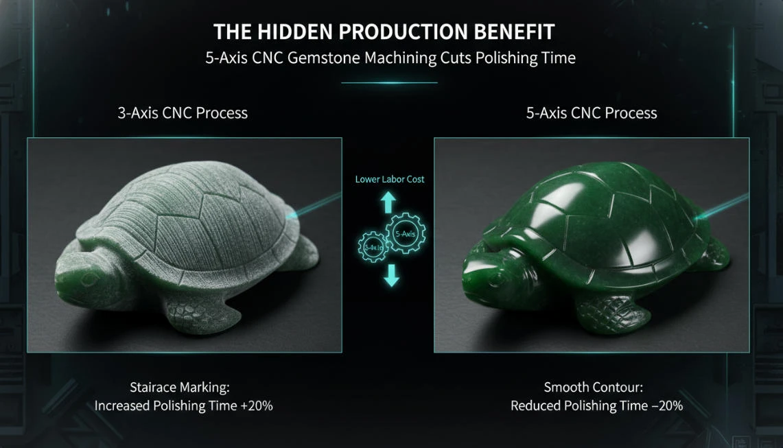 5-Axis CNC Gemstone Machining save 0.2 polishing time