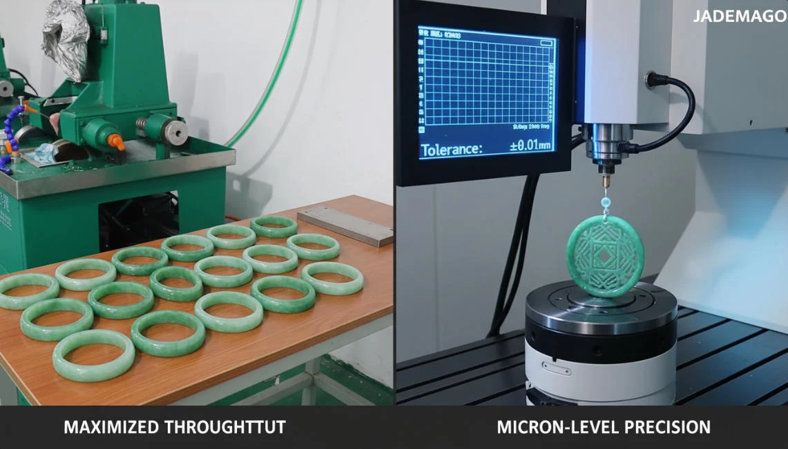 How the Jade Process With Shaping Machines and Molds Delivers Over 80% Production Efficiency 5 jade shaping machine vs cnc jade machine